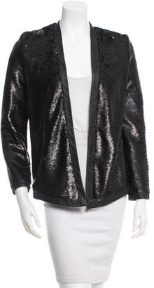 Wayne Embellished Leather-Trimmed Jacket