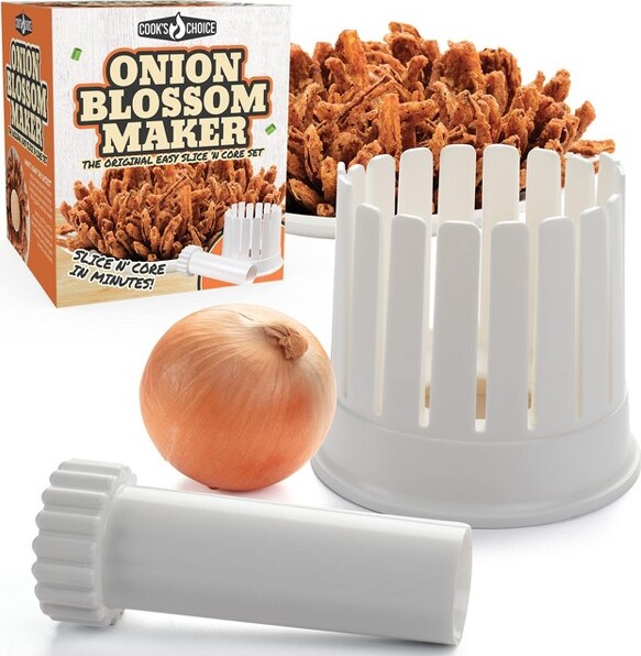 Cooks Choice TheOriginalCook'sChoiceOnionBlossomMakerSet-All-in-OneBloomingSetwCoreCutter&KnifeGuide-RestaurantStyleFriedOnionBlossom