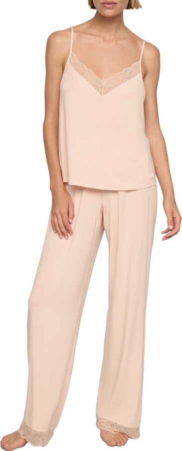 Kari Lace Trim Long Pajamas