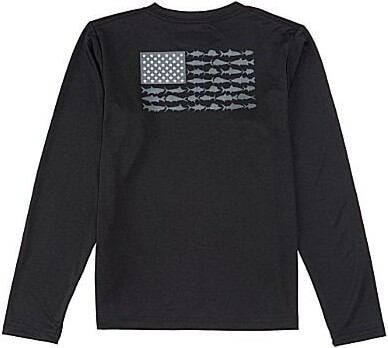 Columbia x PFG LittleBig Boys Long Sleeve Terminal Tackle Fish Flag UPF 50 Sun T-Shirt