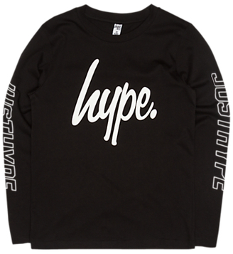Hype Boys' Logo Long Sleeve T-Shirt, Black