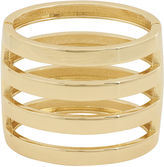 Thumbnail for your product : Kenneth Jay Lane Row Gold Hinged Cuff Bracelet