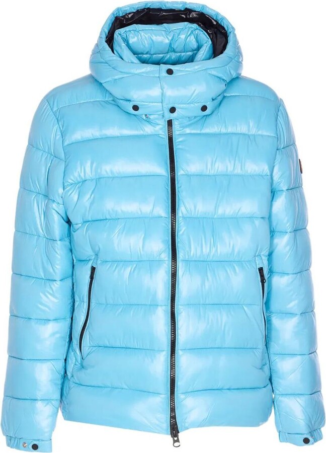 Save The Duck Florian Down Jacket With Lacquered Finish And Removable Hood