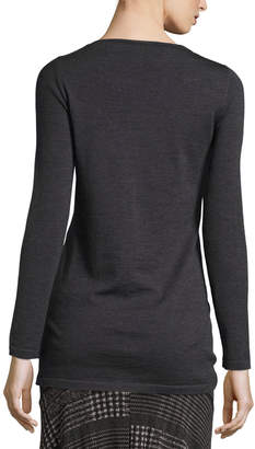 Fuzzi Cold-Shoulder Wool Sweater, Gray