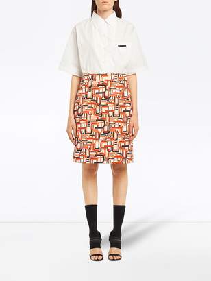 Prada Printed poplin skirt