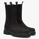 Thumbnail for your product : Daniel Izeat Black Suede Tall Chelsea Boots