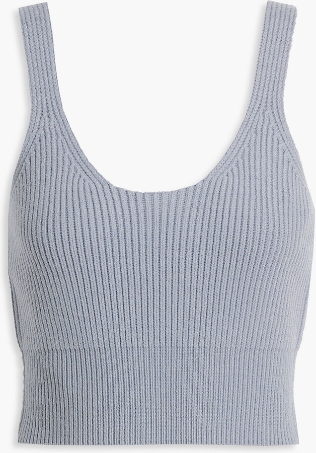Ruched ribbed jersey tank