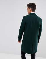 Thumbnail for your product : ASOS Design Wool Mix Overcoat In Bottle Green