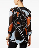 Thumbnail for your product : Alfani Petite Printed Mesh Top, Only at Macy's