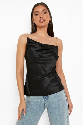 boohoo Chain Detail Ruched Cami Top
