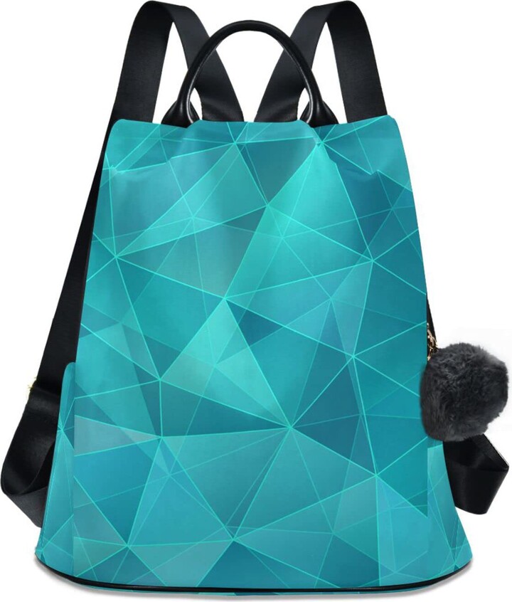 Backpack Amazon Geometric Purse ISAOA Geometric Teal Blue Triangle