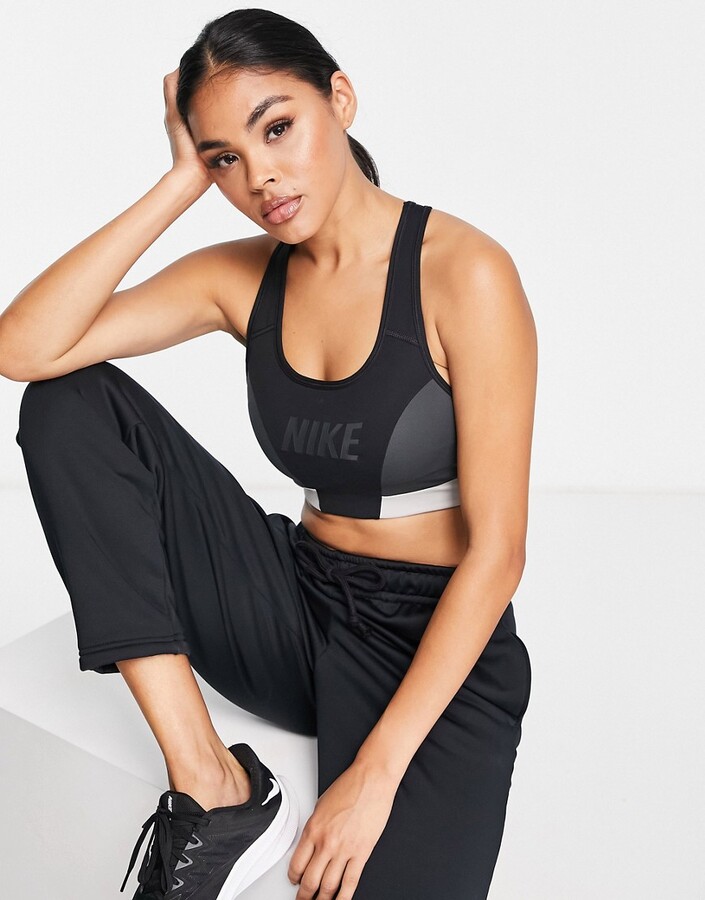 Nike Yoga Alate Eclipse strappy light support sports bra in black