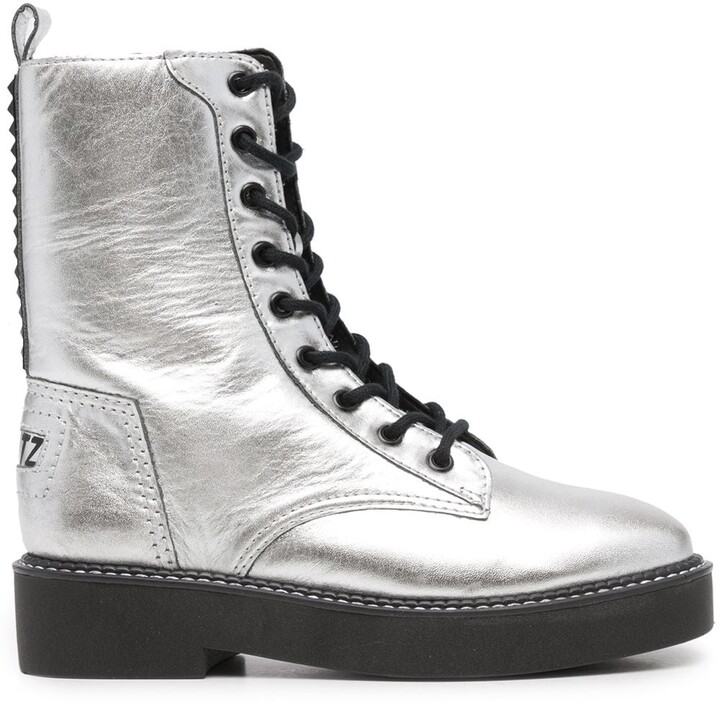 schutz silver boots