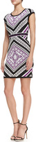 Thumbnail for your product : Ali Ro Cap Sleeve Printed Sweaterdress, Multicolor