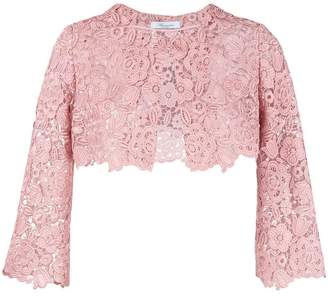Blumarine floral lace cropped jacket