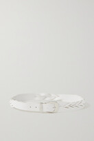 Thumbnail for your product : Kate Cate + Net Sustain Exagon Braided Leather Belt - White