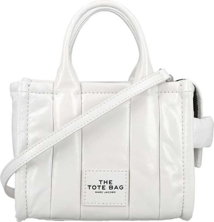 WHITE MARC JACOBS THE SHINY CRINKLE MICRO TOTE BAG (23AH064L03FA22SCL_100)
