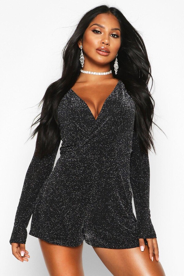 glitter short jumpsuit