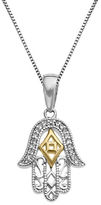 Thumbnail for your product : Lord & Taylor Sterling Silver and 14Kt Yellow Gold Pendant Necklace with Diamonds