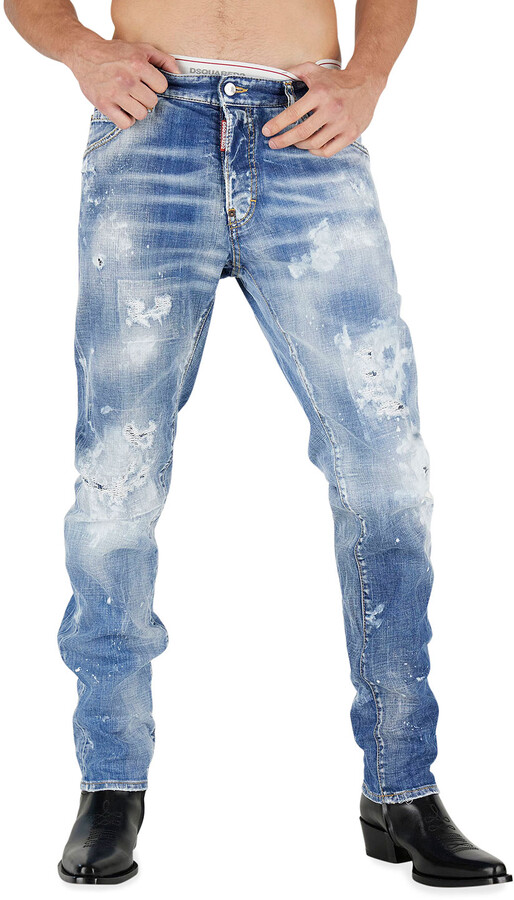 DSQUARED2 Men's Cool Guy Bleached Rip/Repair Jeans - ShopStyle