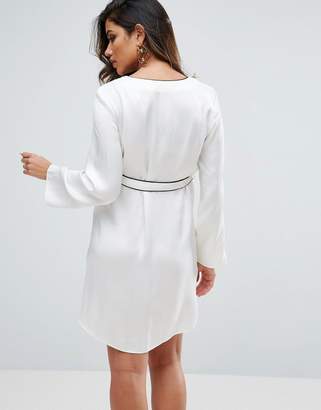 ASOS Maternity Satin Piped Belted Shirt Dress