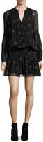 Thumbnail for your product : Veronica Beard Alden Smocked Pintuck Floral-Print Mini Dress
