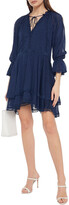 Thumbnail for your product : Alice + Olivia Joanne Tiered Lace-trimmed Fil Coupe Chiffon Mini Dress