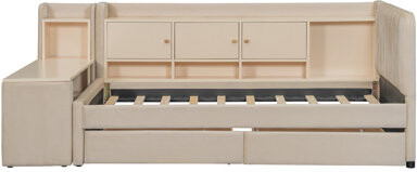 Takason Twin Size Upholstered Daybed With Drawers
