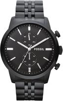 Thumbnail for your product : Fossil Mens Townsman Black Face 3 Hand Chronograph Black-Tone Plated Stainless Steel Watch