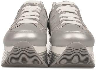 Hogan Silver Maxi H352 Wedge Sneakers