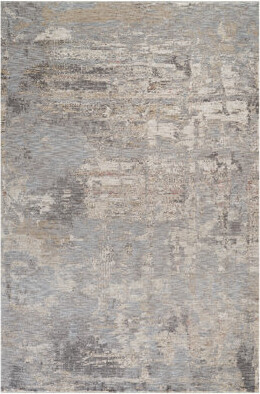 Sealy Easton Modern Abstract Slate Turkish Area Rug with Fringe