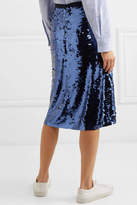 Thumbnail for your product : J.Crew Yams Grosgrain-trimmed Sequined Crepe Skirt - Navy