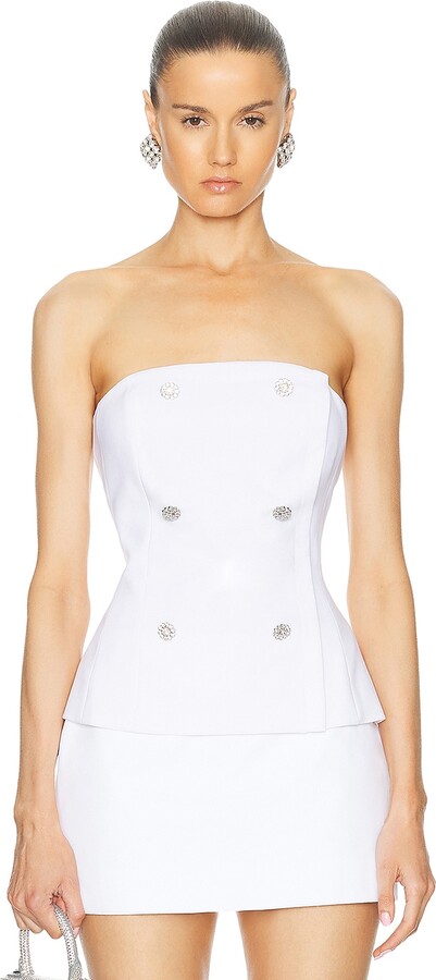 L'Agence Fay Strapless Bustier in White