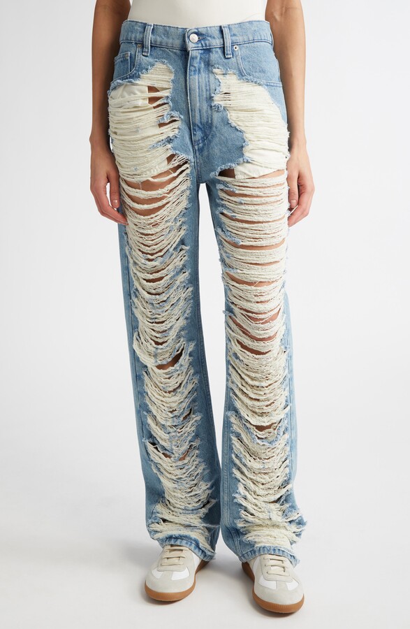 MM6 MAISON MARGIELA Ripped Straight Leg Jeans