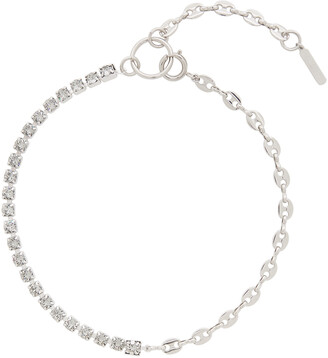 Justine Clenquet SSENSE Exclusive Silver & Grey Vic Choker Necklace