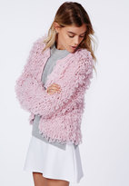 Thumbnail for your product : Missguided Catriona Loop Knit Shrug Cardigan Pale Pink