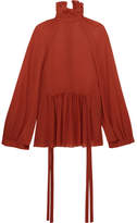 Thumbnail for your product : Ann Demeulemeester Ruffled Chiffon Blouse - Red