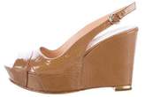Thumbnail for your product : Sergio Rossi Patent Leather Slingback Wedges