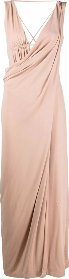 Alberta Ferretti Draped Crossover-Detail Dress