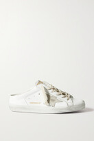 Thumbnail for your product : Golden Goose Superstar Distressed Suede-trimmed Leather Mules
