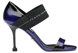 Prada Patent Leather Sandals With Elasticized Band