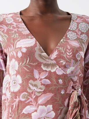 D'Ascoli Bali Floral-print Crepe Maxi Dress