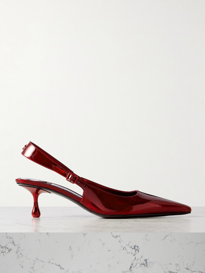 Jimmy Choo Amel 50 Embellished Mirrored-leather Slingback Pumps - IT36.5