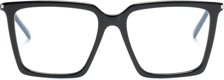 Saint Laurent Eyewear Logo-Engraved Square-Frame Glasses