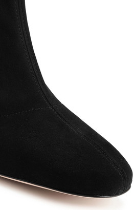 Stuart Weitzman Leather-paneled Suede Ankle Boots