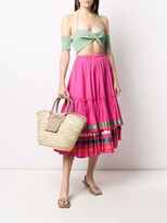 Thumbnail for your product : A.N.G.E.L.O. Vintage Cult 1980s Layered Flared Midi Skirt