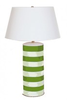 Thumbnail for your product : The Well Appointed House Dana Gibson Green and White Stripe Stacked Tole Table Lamp with Shade