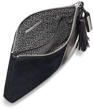 Loeffler Randall Tassel Suede and Leather Clutch