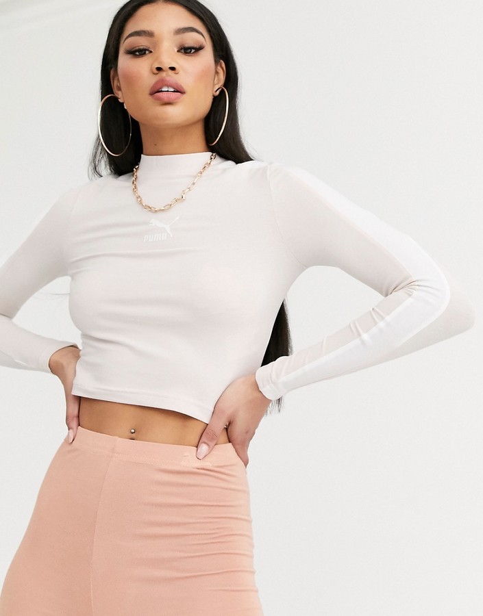 puma chase ls cropped top