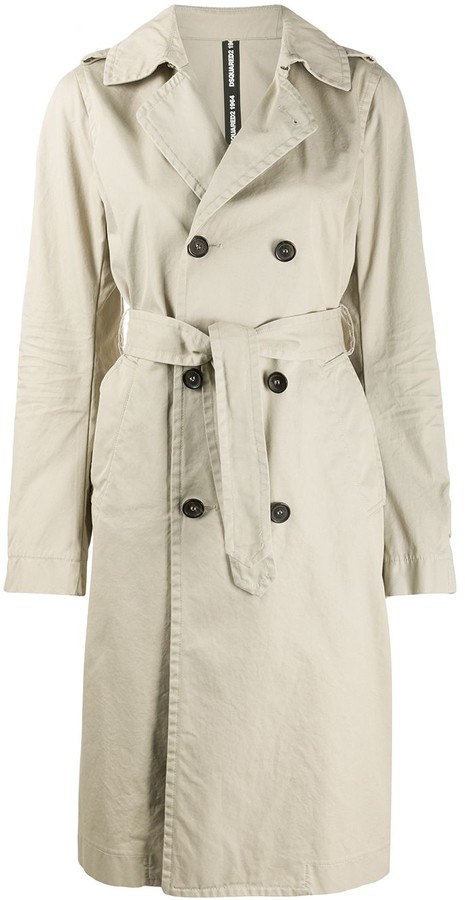 DSQUARED2 Belted Trench Coat - ShopStyle
